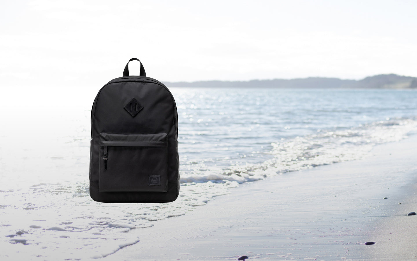 Front view of the Herschel Supply Co. Herschel Heritage Backpack in black.