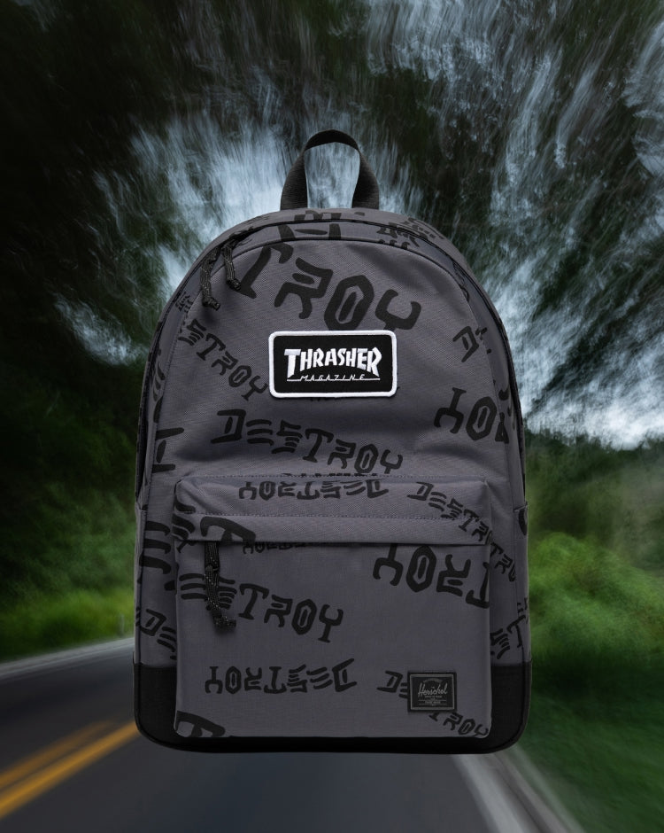 Herschel Supply Co. Thrasher Classic XL Backpack in Asphalt/Black Destroy.
