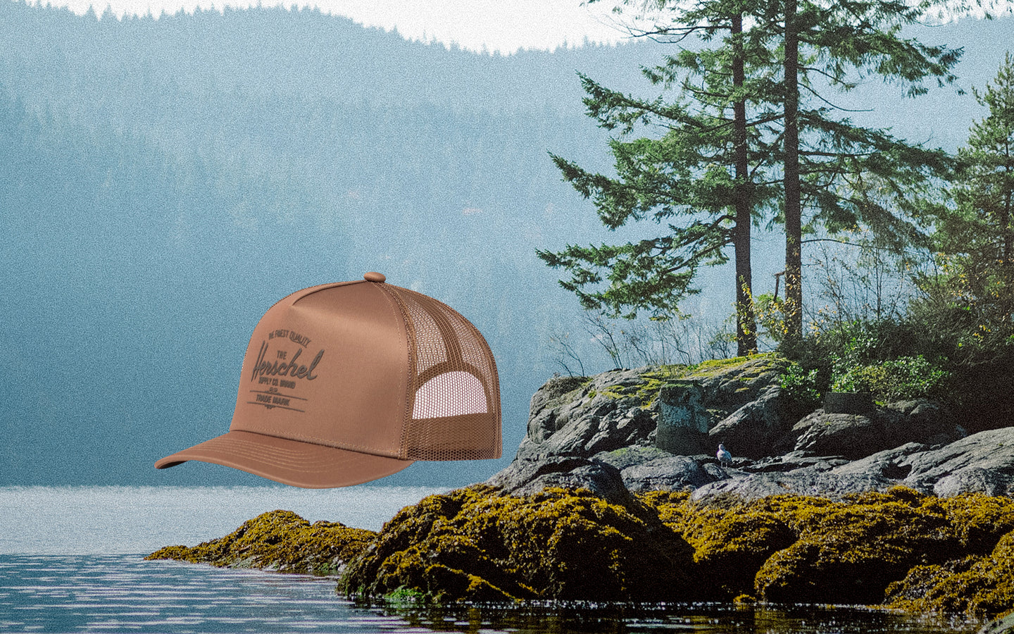 Herschel Supply Co. Whaler Tall Mesh Cap in Antique Bronze, shown from a front angle on a plain background.